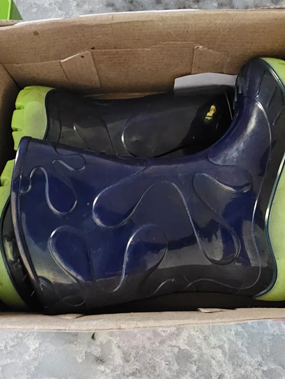 Skeeper Toddler Boys Rain Boots Size 9 Navy Blue Iridescent Flame Kmart